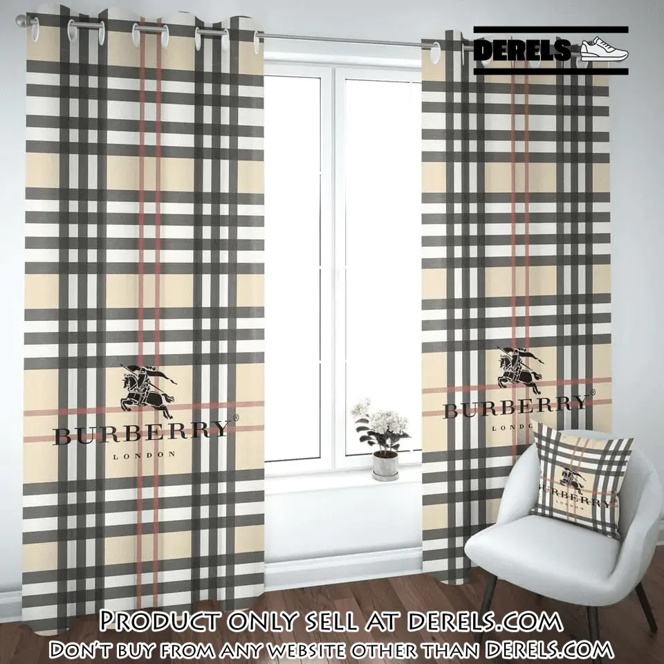 Burberry pattern premium window curtains hot  luxury curtain wc110 dr2545809